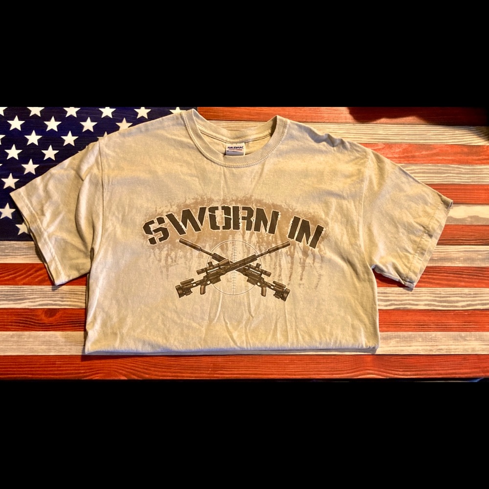 Men’s Sworn In Military themed T-shirt